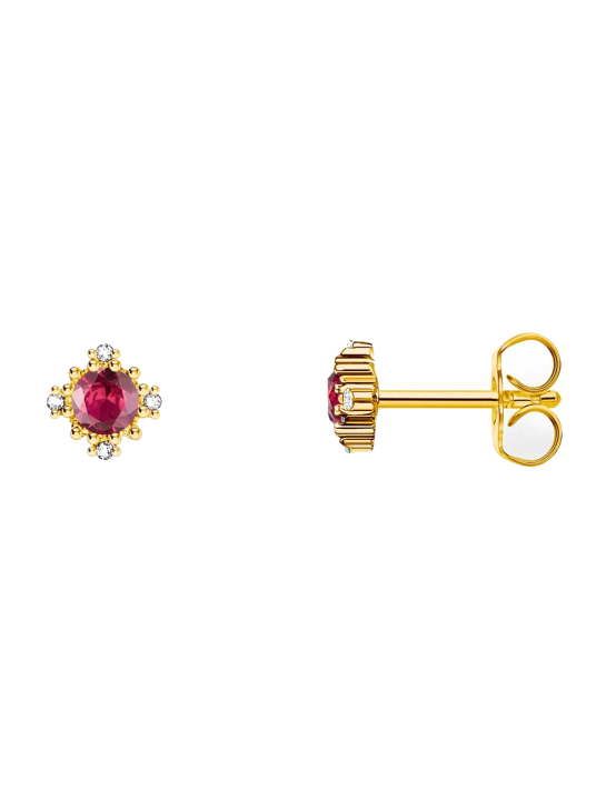 Thomas Sabo H2311-995-10 Vergoldete Ohrstecker mit rotem Stein Damen