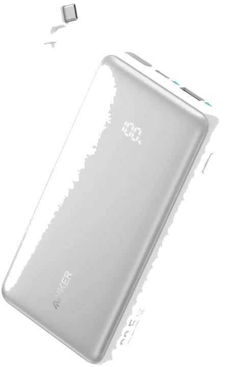 Externer Akku Anker Zolo, 10000mAh, 22.5W, QC + PD, 1 x USB-A - 2 x USB-C, Weiß A110DH21