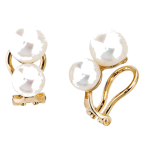 Ohrclips 585 Gold Gelbgold 4 Süßwasser Perlen Ohrringe Clips Perlenclips