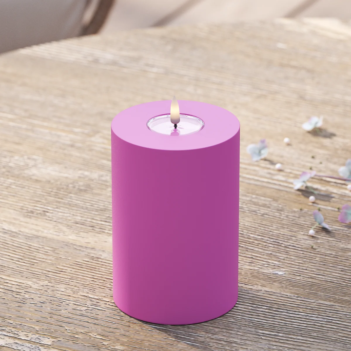 LED-Blockkerzen für den Außenbereich Ø 10 x 15 cm Magenta