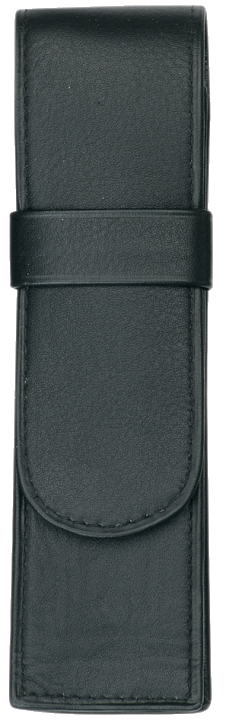 *pennenetui Alassio leder 15 x 4,5 cm zwart