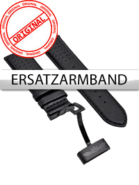 Perigaum Ersatzband Leder P-1001 schwarz ohne Schliesse 24 mm