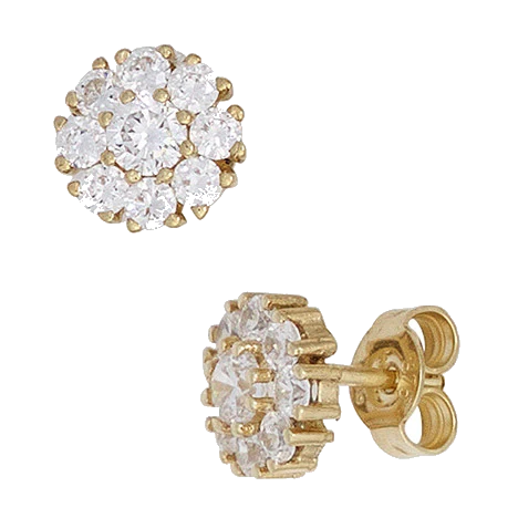 Ohrstecker Blume 375 Gold Gelbgold 18 Zirkonia Ohrringe