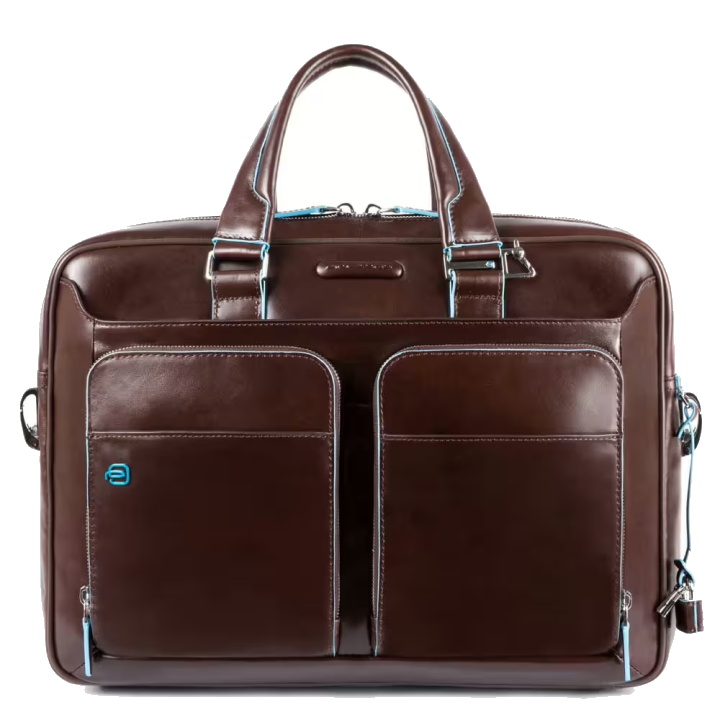 Piquadro Blue Square Schmale Laptoptasche mit Laptofach 14" Mahagoni