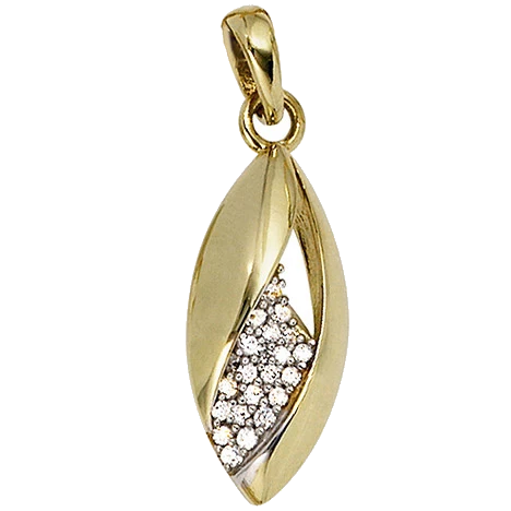 Anhänger 333 Gold Gelbgold bicolor mit Zirkonia Goldanhänger