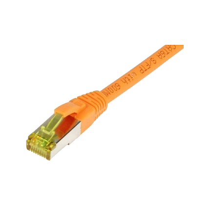 Synergy21 Patchkabel RJ45, CAT6A 500Mhz, 0,25m, orange, S-STP(S/FTP), TPE/LSZH(Ultraflex), AWG26, mit CAT7 Rohkabel,