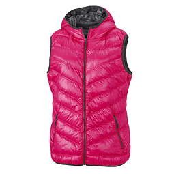 JAMES & NICHOLSON Damen Daunenweste, pink/dunkelgrau, S
