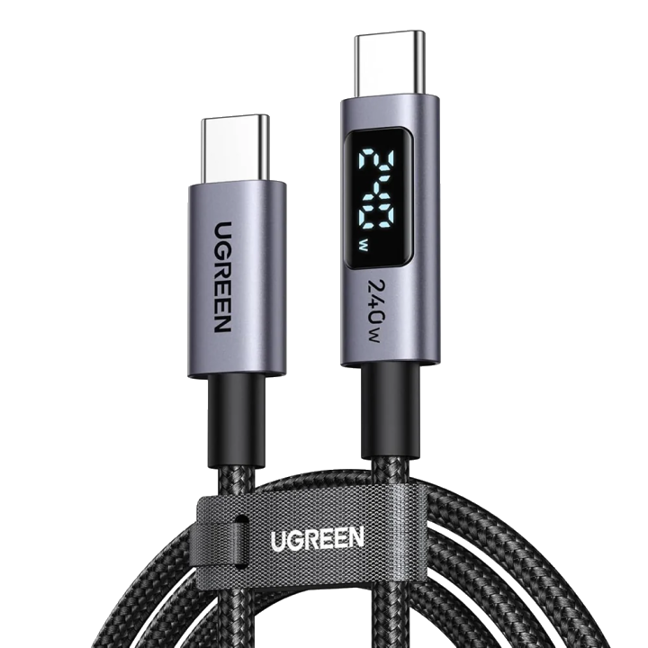 Daten- und Ladekabel USB-C - USB-C UGREEN 65866 Display, 240W, 1m, Grau