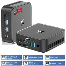 Huidun H80 Mini-PC Ryzen 5 3500U 16GB 512GB SSD Win 11 Pro MINI Computer Dual-4K