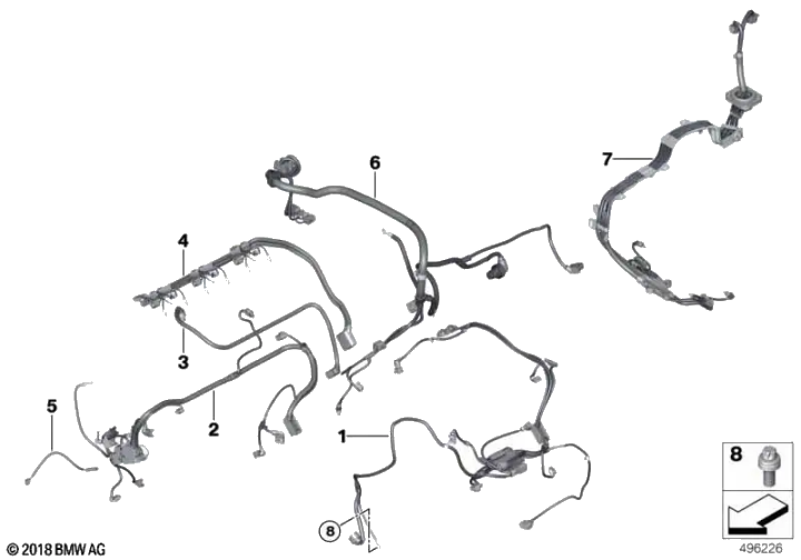BMW Kabelbaum Motor Sensorik Modul 1 12518605136 - Bildposition 0