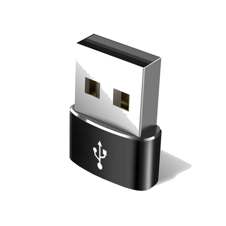 USB-C - USB-A Daten- und Ladeadapter Techsuit, Schwarz