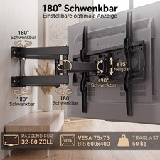 TV Wandhalterung für 32-85 Zoll Schwenkbare Wandhalter Fernseher Neigbare