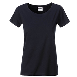JAMES & NICHOLSON Damen T-Shirt Basic aus Bio-Baumwolle, schwarz, S