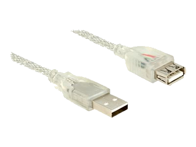DELOCK USB Verl. A -> A St/Bu 1.00m transparent