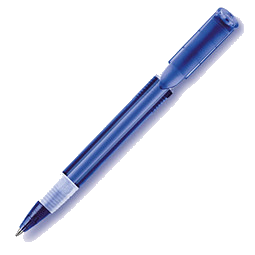 Druckkugelschreiber Genua MADE IN EUROPE, blaue Mine, blau/transparent