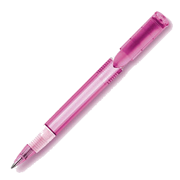 Druckkugelschreiber Genua MADE IN EUROPE, blaue Mine, pink/transparent