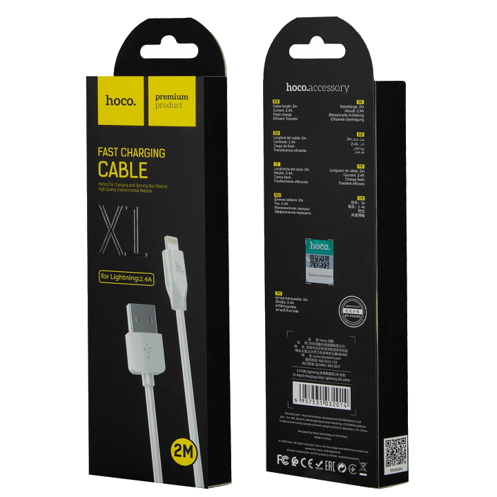 Daten- und Ladekabel USB-A - Lightning HOCO Rapid X1, 18W, 2m, Weiß