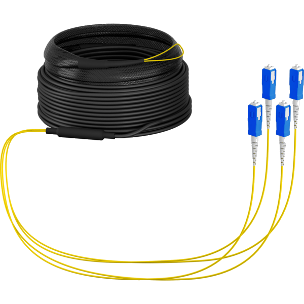 Trunkkabel U-DQ(ZN)BH OS2 4E (1x4) SC-SC, 10m Dca LSZH G657A1