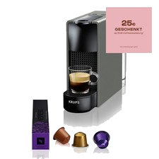 Krups XN110B Essenza Mini Nespresso Kaffeemaschine Kapselautomat Grau