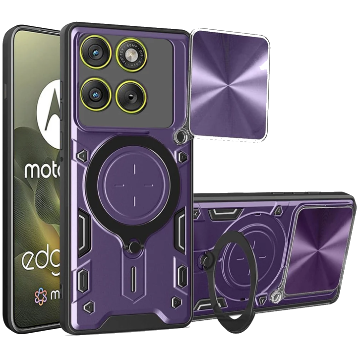 Hülle für Motorola Edge 70, Techsuit, CamGuard Pro, Lila