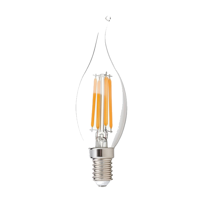 Synergy 21 LED Retrofit E14 Kerze klar geschweift 4,5W ww dimmbar