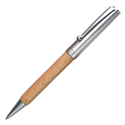 PENKO® Holz/Metall-Kugelschreiber Santiago Wood, blaue Mine, natur