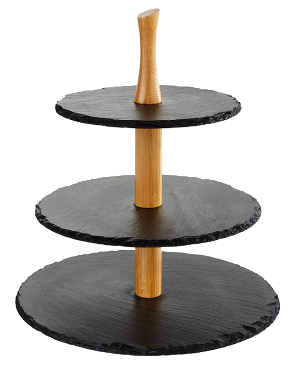 APS Naturschiefer-Etagère, 3-stufig, anthrazit