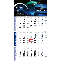 Geiger-Notes Monatskalender Logic 3 Post A Bestseller, inkl. Druck, blau