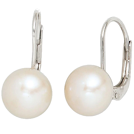 Boutons 925 Sterling Silber 2 Süßwasser Perlen Ohrringe Ohrhänger Perlenohrringe