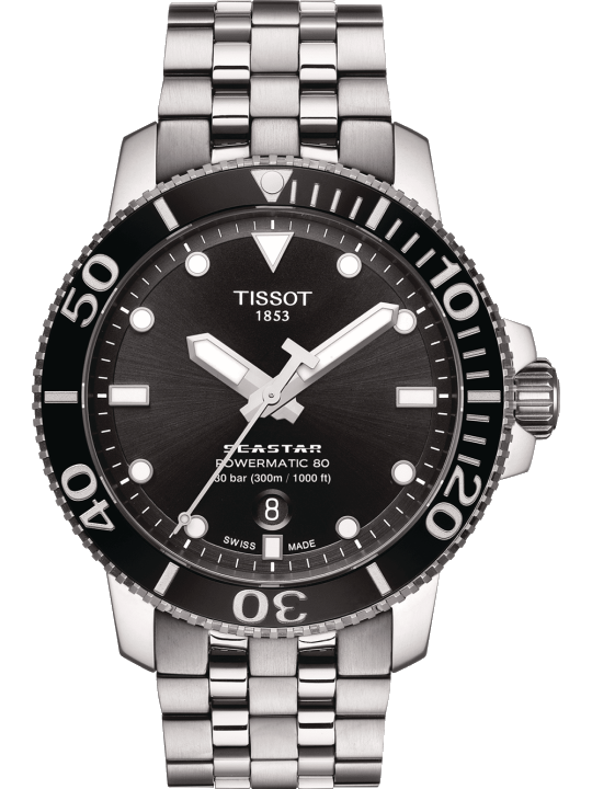 Tissot T1204071105100 Herrenuhr Seastar 1000 Powermatic-80 Automatik 43mm 30ATM