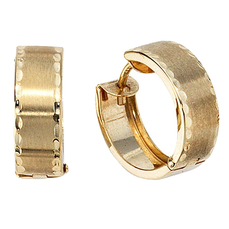 Creolen rund 333 Gold Gelbgold mattiert Ohrringe Goldohrringe Goldcreolen