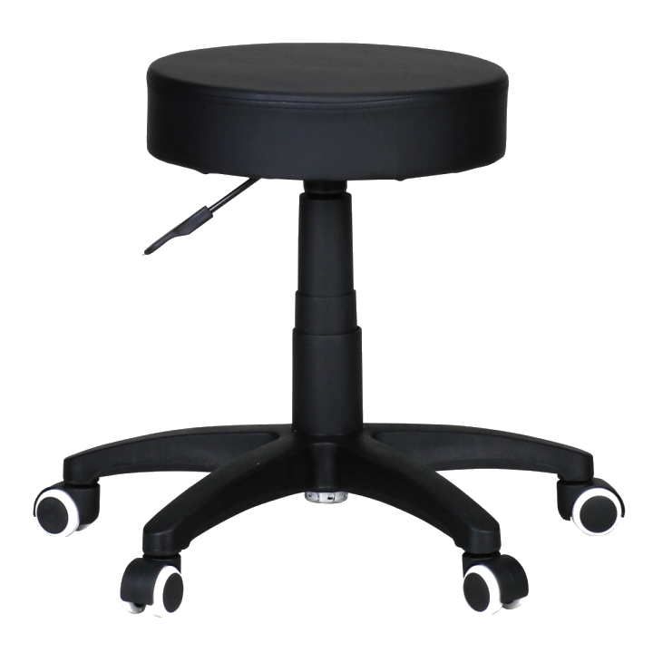 FineBuy Hocker Design Arbeitshocker verstellbar Bezug Kunstleder Schwarz Sitzhocker Rollen Rollhocker gepolstert ohne Lehne Praxishocker auf Rollen Arzthocker Hartbodenrollen höhenverstellbar