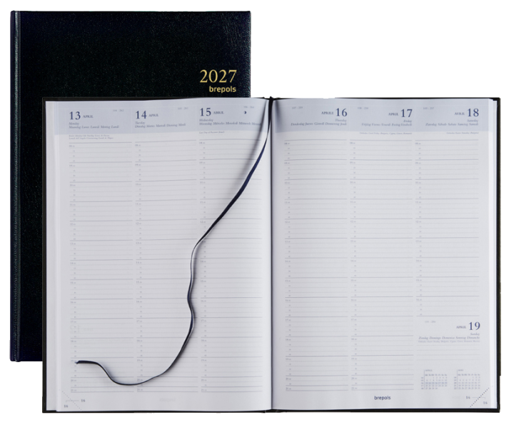Brepols Buchkalender , OMEGA 30, 2027, 210 x 290 mm, schwarz
