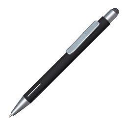 PENKO® Metall-Touchkugelschreiber Rava Soft SILVER, blaue Mine, schwarz