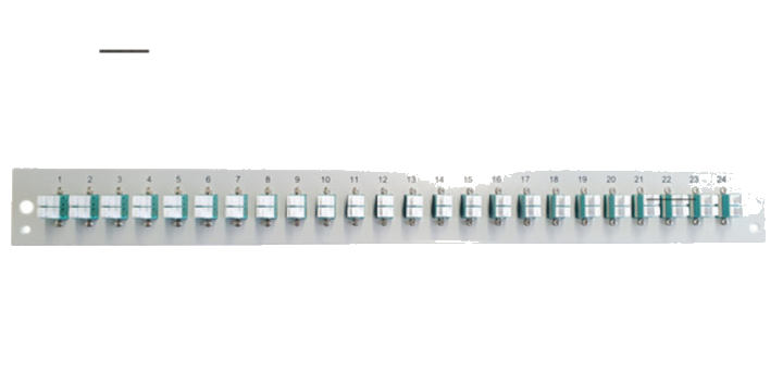 Glasfaser Verteiler Bestückte Frontblende mit 24 x LC Duplex, Kupplung OM3, schwarz - 1 VPE = 50 Stï¿½ck