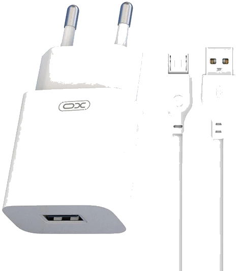 Netzladegerät mit microUSB-Kabel XO Design L99, 12W, 2.4A, 1 x USB-A, Weiß