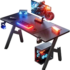 Gaming Schreibtisch, Gaming Tisch, Stabiler PC Tisch, Computertisch, Schwarz