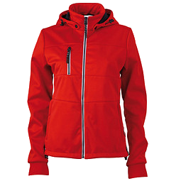 JAMES & NICHOLSON Damen Softshell-Jacke Maritime, rot/dunkelblau/weiß, L