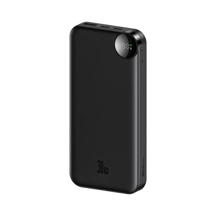 Externer Akku McDodo MC-3850 Display, 10000mAh, 30W, QC + PD, 1 x USB-A - 2 x USB-C, Schwarz