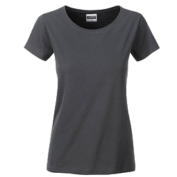 JAMES & NICHOLSON Damen T-Shirt Basic aus Bio-Baumwolle, dunkelgrau, M