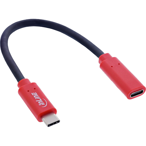 InLine® USB-Datenblocker, Adapterkabel USB-C Stecker an Buchse, 0,2 m, 240 W PD