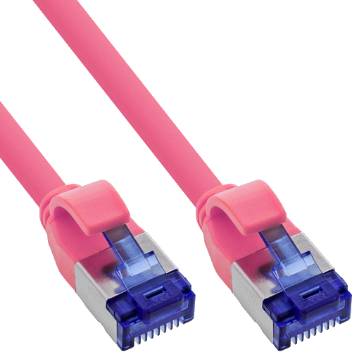 InLine® Patchkabel Slim, Cat.6A, S/FTP, TPE (LSZH) flexibel, PoE, magenta, 2m