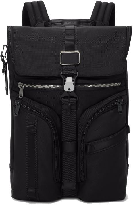 Tumi Alpha Bravo Surveillance Rolltop Rucksack aus Nylon Black