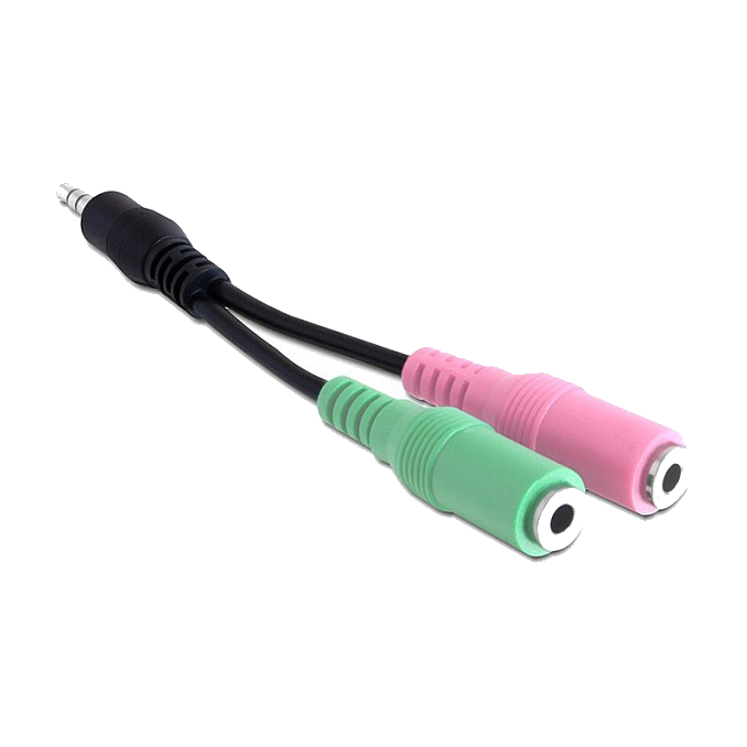 DELOCK Klinke Adapter 3,5mm 4Pin -> 2x 3,5mm St/Bu