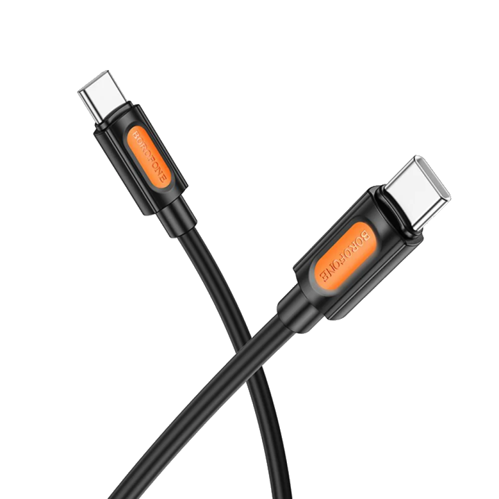 USB-C Daten- und Ladekabel - USB-C Borofone BX114 Silikon, 60W, 1m, Schwarz