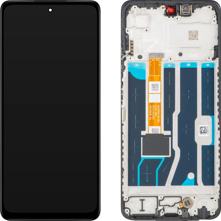 Touchscreen-Display Oppo A5x 4G / A5 4G, mit Rahmen, Schwarz, Service Pack 621029000585