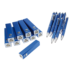 Werbe-Sparset Touch & Load, 60-tlg., inkl. Gravur, blau