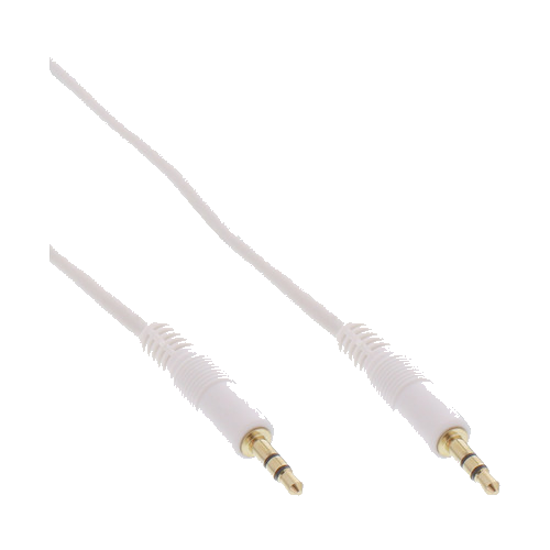 InLine® Klinke Kabel, 3,5mm Stecker / Stecker, Stereo, weiß / gold, 2m