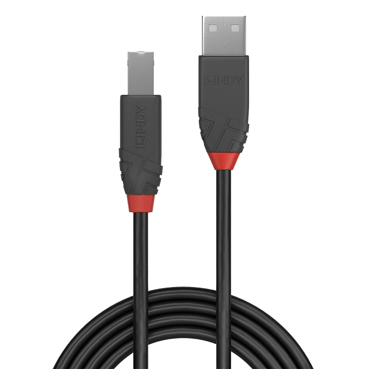 LINDY USB 2.0 Kabel Typ A/B Anthra Line M/M 2m