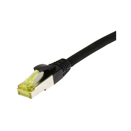 Synergy21 Patchkabel RJ45, CAT6A 500Mhz, 0,25m, schwarz, S-STP(S/FTP), TPE/LSZH(Ultraflex), AWG26, mit CAT7 Rohkabel,